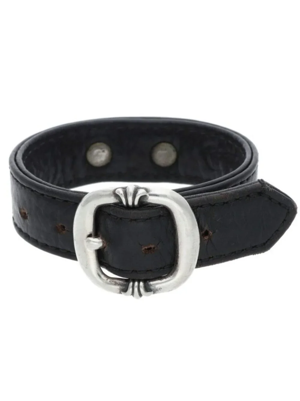 Chrome Hearts Gunslinger Tiny CH Cross Leather Bracelet